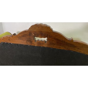 ANTICO DIVANO A BARCA LUIGI FILIPPO 1800 STOFFA VERDE LEGNO NOCE SOFA EPOCA