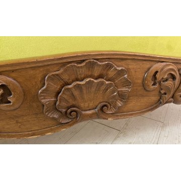 ANTICO DIVANO A BARCA LUIGI FILIPPO 1800 STOFFA VERDE LEGNO NOCE SOFA EPOCA