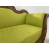 ANTICO DIVANO A BARCA LUIGI FILIPPO 1800 STOFFA VERDE LEGNO NOCE SOFA EPOCA