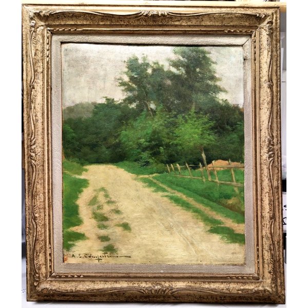 Quadro in legno paesaggio collinare