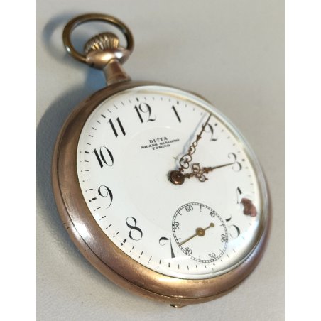 ANTICO OROLOGIO TASCA DORATO epoca 1900 taschino OLD Gold Filled POCKET WATCH