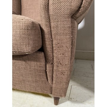 COPPIA POLTRONA ORECCHIE TOFFA MARRONE DEDIGN VINTAGE ARMCHAIR ANNI '50 LEGNO
