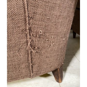 COPPIA POLTRONA ORECCHIE TOFFA MARRONE DEDIGN VINTAGE ARMCHAIR ANNI '50 LEGNO