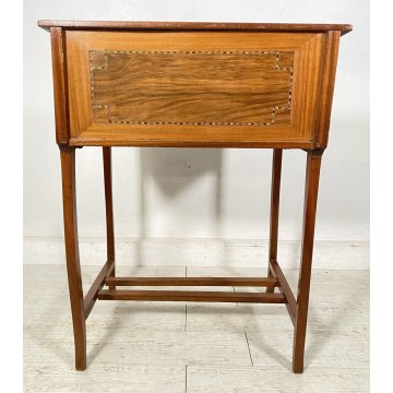 BANCO SCRIVANIA INTARSIATA LEGNO NOCE 1800 INGLESE TAPPARELLA SCRITTOIO RIBALTA