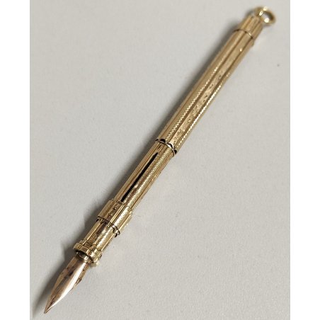 ANTICA PENNA STILOGRAFICA retrattile PENCIL TELESCOPICA Vittoriana oro DIP PEN