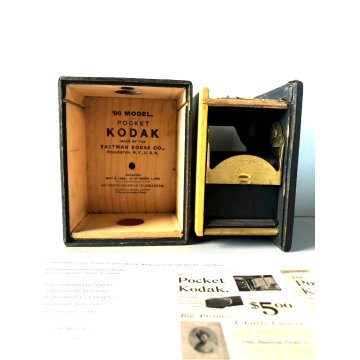 RARA MACCHINA FOTOGRAFICA Eastman Kodak Pocket Model '96 BOX CAMERA NY USA 1890s