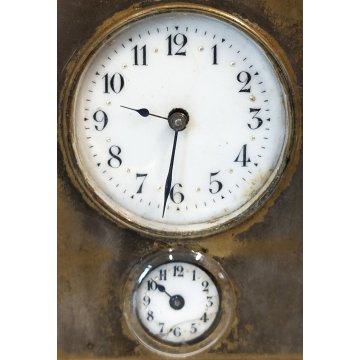 ANTICA SVEGLIA da VIAGGIO epoca 900 argentata OROLOGIO SUONERIA old TRAVEL CLOCK