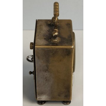 ANTICA SVEGLIA da VIAGGIO epoca 900 argentata OROLOGIO SUONERIA old TRAVEL CLOCK
