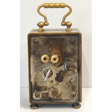 ANTICA SVEGLIA da VIAGGIO epoca 900 argentata OROLOGIO SUONERIA old TRAVEL CLOCK