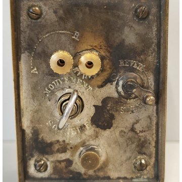 ANTICA SVEGLIA da VIAGGIO epoca 900 argentata OROLOGIO SUONERIA old TRAVEL CLOCK