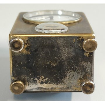 ANTICA SVEGLIA da VIAGGIO epoca 900 argentata OROLOGIO SUONERIA old TRAVEL CLOCK