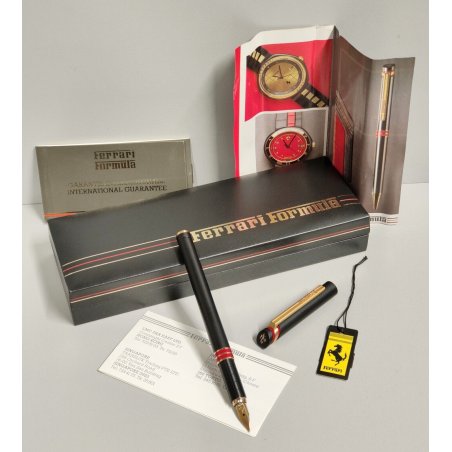 FERRARI by Cartier Aurora PENNA STILOGRAFICA Nero Rosso Oro VINTAGE FOUNTAIN PEN