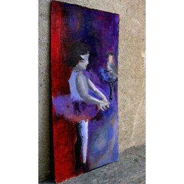 QUADRO DIPINTO firmato PIERANGELI 1960 danza classica BALLERINA BIMBE saggio