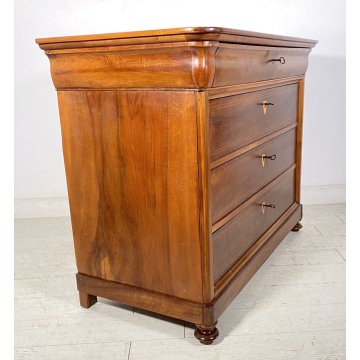 ANTICO COMO CASSETTONE 1800 CAPPUCCINO 4 CASSETTI INTARSIATO LEGNO NOCE EPOCA