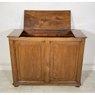 ANTICA CREDENZA PORTA LEGNA NOCE LEGNAIA 1800 LEGNO CAMINO EPOCA RIBALTA SALOTTO
