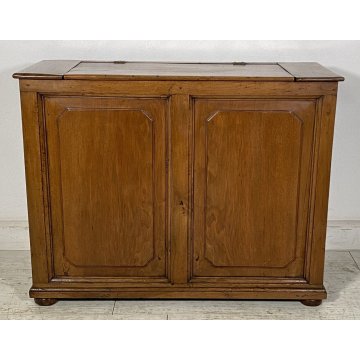 ANTICA CREDENZA PORTA LEGNA NOCE LEGNAIA 1800 LEGNO CAMINO EPOCA RIBALTA SALOTTO