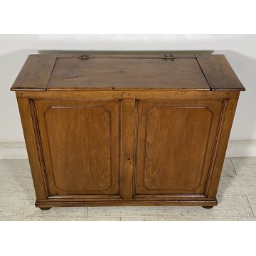 ANTICA CREDENZA PORTA LEGNA NOCE LEGNAIA 1800 LEGNO CAMINO EPOCA RIBALTA SALOTTO