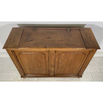 ANTICA CREDENZA PORTA LEGNA NOCE LEGNAIA 1800 LEGNO CAMINO EPOCA RIBALTA SALOTTO