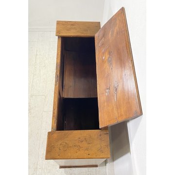 ANTICA CREDENZA PORTA LEGNA NOCE LEGNAIA 1800 LEGNO CAMINO EPOCA RIBALTA SALOTTO