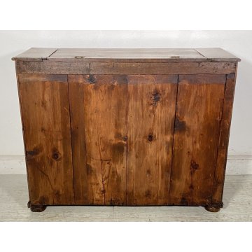 ANTICA CREDENZA PORTA LEGNA NOCE LEGNAIA 1800 LEGNO CAMINO EPOCA RIBALTA SALOTTO