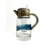 CARAFFA BROCCA VETRO MURANO SOFFIATO METALLO ARGENTATO REFRIGERATA VINTAGE '40