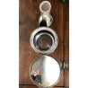 CARAFFA BROCCA VETRO MURANO SOFFIATO METALLO ARGENTATO REFRIGERATA VINTAGE '40