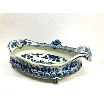 FRUTTIERA CENTROTAVOLA CERAMICA FRUIT BOWL Delft Blue Ram MADE IN HOLLAND EPOCA