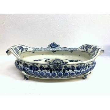 FRUTTIERA CENTROTAVOLA CERAMICA FRUIT BOWL Delft Blue Ram MADE IN HOLLAND EPOCA