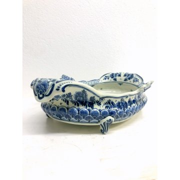 FRUTTIERA CENTROTAVOLA CERAMICA FRUIT BOWL Delft Blue Ram MADE IN HOLLAND EPOCA