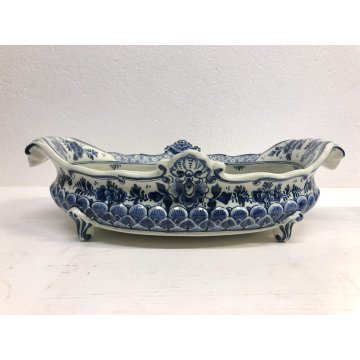 FRUTTIERA CENTROTAVOLA CERAMICA FRUIT BOWL Delft Blue Ram MADE IN HOLLAND EPOCA