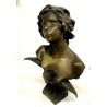 ANTICA SCULTURA  ANTIMONIO BUSTO DEA GIOVENTU Hebe  AQUILA GIOVE FRENCH Art Decò