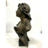 ANTICA SCULTURA  ANTIMONIO BUSTO DEA GIOVENTU Hebe  AQUILA GIOVE FRENCH Art Decò