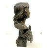 ANTICA SCULTURA  ANTIMONIO BUSTO DEA GIOVENTU Hebe  AQUILA GIOVE FRENCH Art Decò