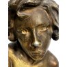 ANTICA SCULTURA  ANTIMONIO BUSTO DEA GIOVENTU Hebe  AQUILA GIOVE FRENCH Art Decò