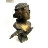 ANTICA SCULTURA  ANTIMONIO BUSTO DEA GIOVENTU Hebe  AQUILA GIOVE FRENCH Art Decò