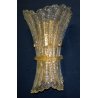 ITALAMP COPPIA 2 LAMPADA MURO APPLIQUE MURANO FIOCCO VETRO ORO BAROVIER LAMP OLD