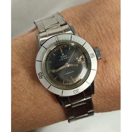 OROLOGIO POLSO Edox Ferex HYDROMATIC Skin Diver 12 ATM sub VINTAGE WRIST WATCH