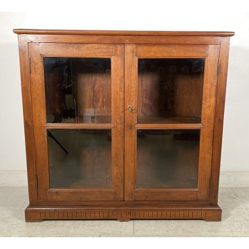 ANTICA CREDENZA VETRINA LEGNO QUERCIA ETAGERE PRIMI 1900 ESPOSITORE EPOCA VETRO