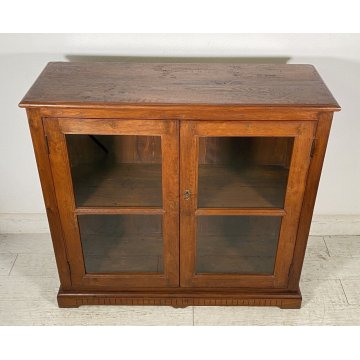 ANTICA CREDENZA VETRINA LEGNO QUERCIA ETAGERE PRIMI 1900 ESPOSITORE EPOCA VETRO