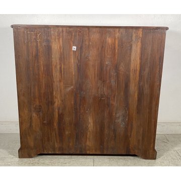 ANTICA CREDENZA VETRINA LEGNO QUERCIA ETAGERE PRIMI 1900 ESPOSITORE EPOCA VETRO