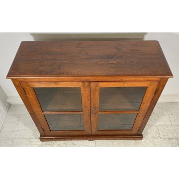 ANTICA CREDENZA VETRINA LEGNO QUERCIA ETAGERE PRIMI 1900 ESPOSITORE EPOCA VETRO