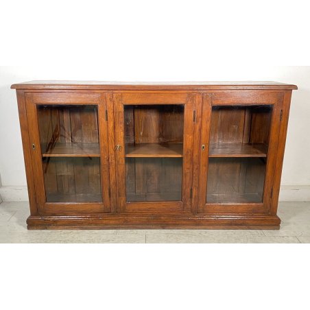 ANTICA CREDENZA VETRINA LEGNO QUERCIA ETAGERE PRIMI 1900 ESPOSITORE EPOCA VETRO
