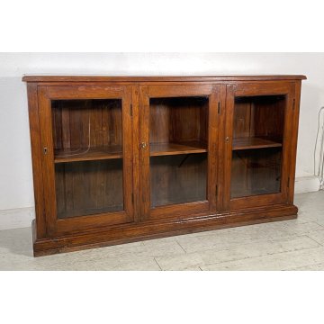 ANTICA CREDENZA VETRINA LEGNO QUERCIA ETAGERE PRIMI 1900 ESPOSITORE EPOCA VETRO