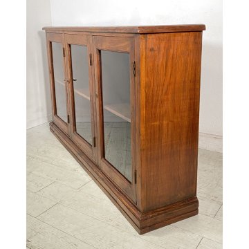 ANTICA CREDENZA VETRINA LEGNO QUERCIA ETAGERE PRIMI 1900 ESPOSITORE EPOCA VETRO