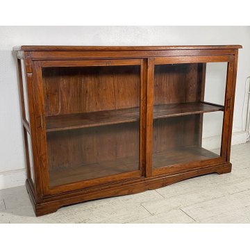 ANTICA CREDENZA VETRINA LEGNO QUERCIA ETAGERE PRIMI 1900 ESPOSITORE EPOCA VETRO