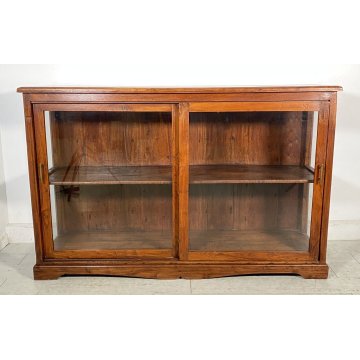 ANTICA CREDENZA VETRINA LEGNO QUERCIA ETAGERE PRIMI 1900 ESPOSITORE EPOCA VETRO