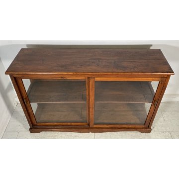 ANTICA CREDENZA VETRINA LEGNO QUERCIA ETAGERE PRIMI 1900 ESPOSITORE EPOCA VETRO