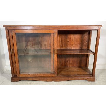 ANTICA CREDENZA VETRINA LEGNO QUERCIA ETAGERE PRIMI 1900 ESPOSITORE EPOCA VETRO