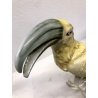 ANTICA SCULTURA UCCELLO TUCANO PORCELLANA Karl Ens GERMANY SMALTO POLICROMO '40