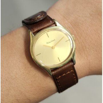 ANTICO OROLOGIO POLSO Philip Watch 318 Champagne PLAQUE OR meccanico WRIST WATCH